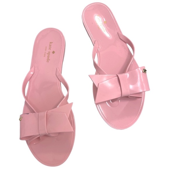 KATE SPADE • Pink Jayla Bow Flip Flop Jelly Sandals - Picture 2 of 8
